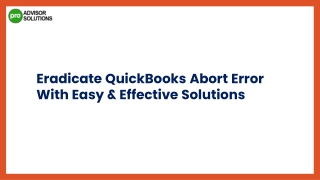 How To Fix QuickBooks Abort Error Issue