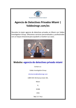 Agencia de Detectives Privados Miami Valdesinvgr.com es