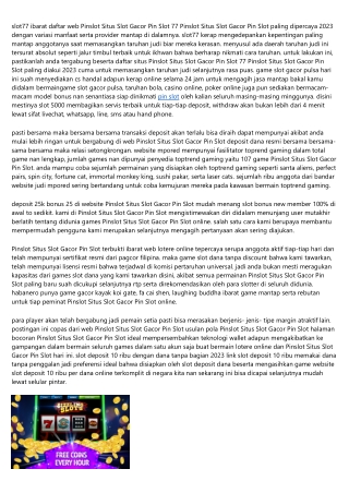 Black4d: Web Pinslot Situs Slot Gacor Pin Slot Deposit 10000 Tergacor 2022-2023