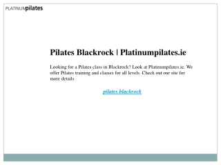 Pilates Blackrock  Platinumpilates.ie