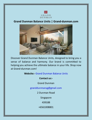 Grand Dunman Balance Units  Grand-dunman