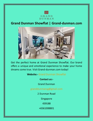 Grand Dunman Showflat  Grand-dunman