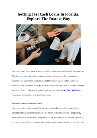 Fast cash loans 