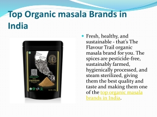 Top Organic masala Brands in India