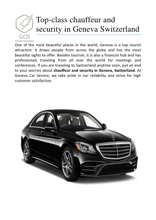 Top-class chauffeur and security in Geneva Switzerland