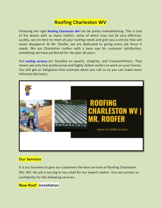 Roofing Charleston WV