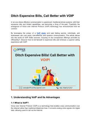 Ditch Expensive Bills Call Better with VOIP