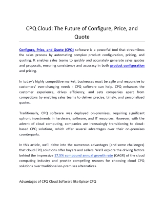 CPQ Cloud_ The Future of Configure, Price, and Quote