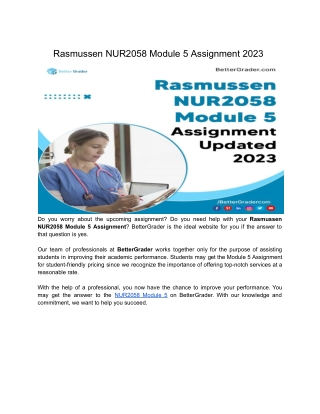 Rasmussen NUR2058 Module 5 Assignment 2023