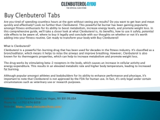 Buy Clenbuterol Tabs