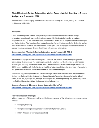 Global Electronic Design Automation Market Report, Market Size, Share, Trends