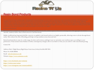 Resin Bond Products