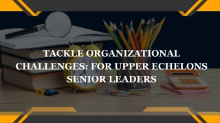 Tackle Organizational Challenges for Upper Echelons  Senior Leaders