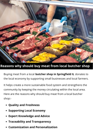 Reasons why should buy meat from local butcher shop