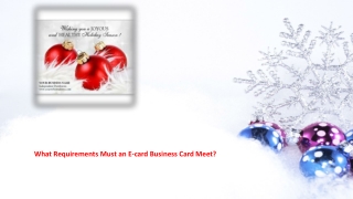 What Requirements Must an E-card Business Card Meet