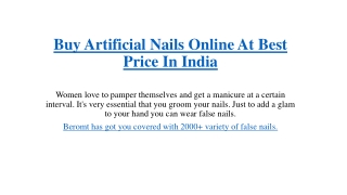 Buy Artificial Nails Online At Best Price In