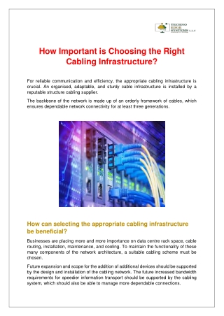 How Important is Choosing the Right Cabling Infrastructure