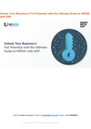 Unlock Your Business’s Full Potential with the Ultimate Guide to GROW with SAP