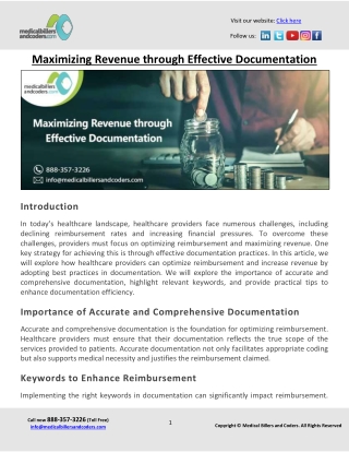 Maximizing Revenue through Effective Documentation