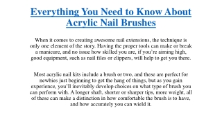 Everything You Need to Know About Acrylic Nail