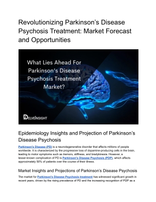 What Lies Ahead For Parkinson’s Disease Psychosis Treatment Market_