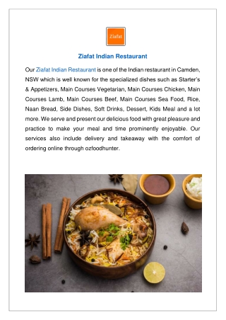 Up to 15% offer order now - Ziafat Indian Restaurant