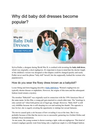 Why did baby doll dresses become popular