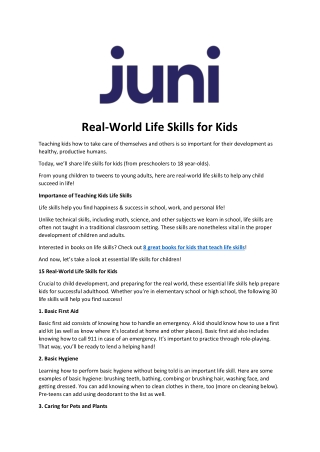 Real-World Life Skills for Kids