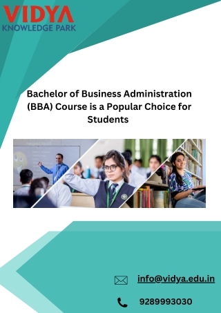 Bachelor of Business Administration (BBA) Course is a Popular Choice for Student