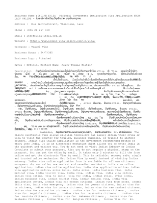 INDIAN EVISA  Official Government Immigration Visa Application FROM LAOS ONLINE