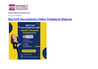 Best SAP Successfactors Online Training in Malaysia