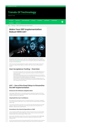 Make Your ERP Implementation Robust With UAT