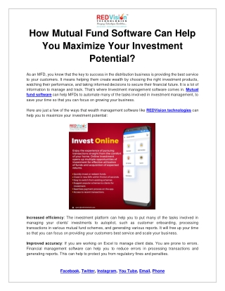 How Mutual Fund Software Can Help You Maximize Your Investment Potential