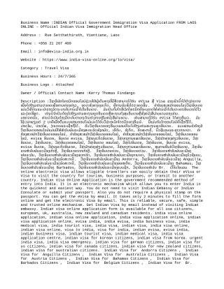 INDIAN Official Government Immigration Visa Application FROM LAOS ONLINE - Offic