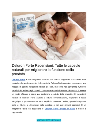 Deluron Forte Recensioni_ Tutte le capsule naturali per migliorare la funzione della prostata