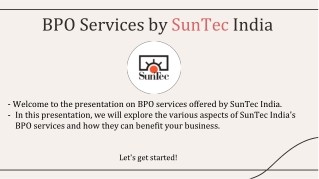 Business Process Outsourcing Services by SunTec India