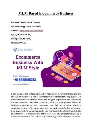 E-Commerce Business with MLM Style