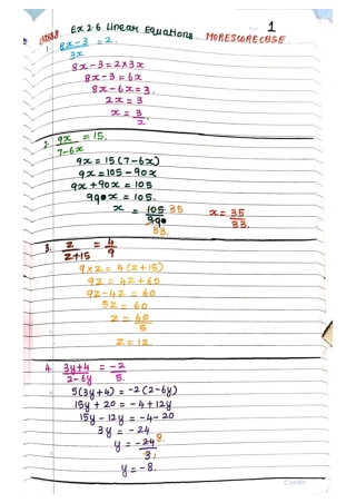 Class 8 Ex 2.6 Chapter 2, Linear Equations in one variable