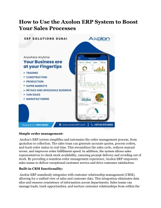 How to Use the Axolon ERP System to Boost Your Sales Processes