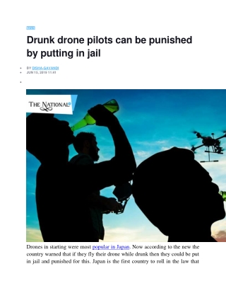 Drunk drone pilots can be punished by putting in jail