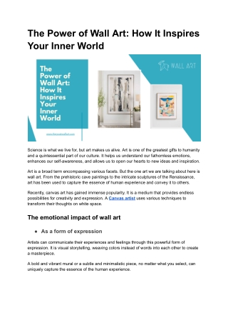 The Power of Wall Art_ How It Inspires Your Inner World