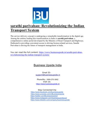 Sarathi parivahan- Revolutionizing the Indian Transport System