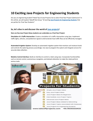 Latest Java Projects for Engineering Students