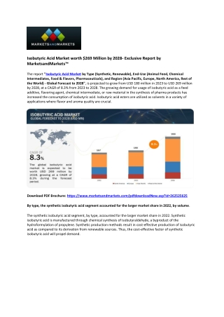 Exploring the Lucrative Isobutyric Acid Market: Size, Share, and Forecast