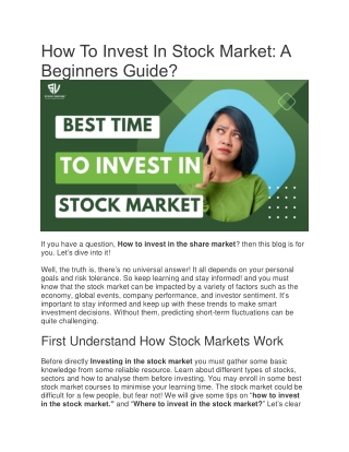 How to invest in Stock market?: A beginners guide
