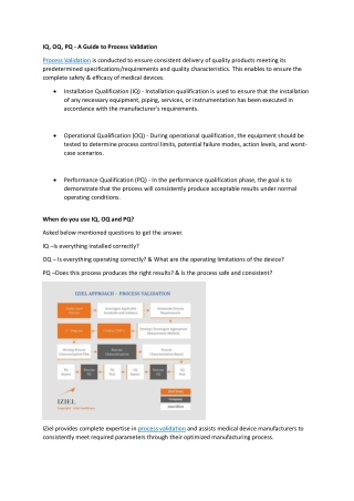 IQ, OQ, PQ - A Guide to Process Validation