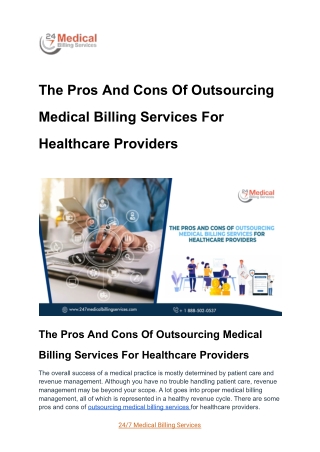 The Pros And Cons Of Outsourcing Medical Billing Services For Healthcare Providers