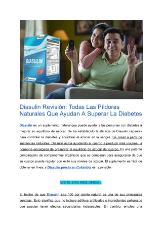 Diasulin Revisión_ Todas Las Píldoras Naturales Que Ayudan A Superar La Diabetes