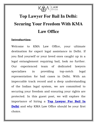 Top Lawyer For Bail in Delhi Call-9870270979