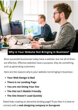 Why is Your Website Not Bringing in Business